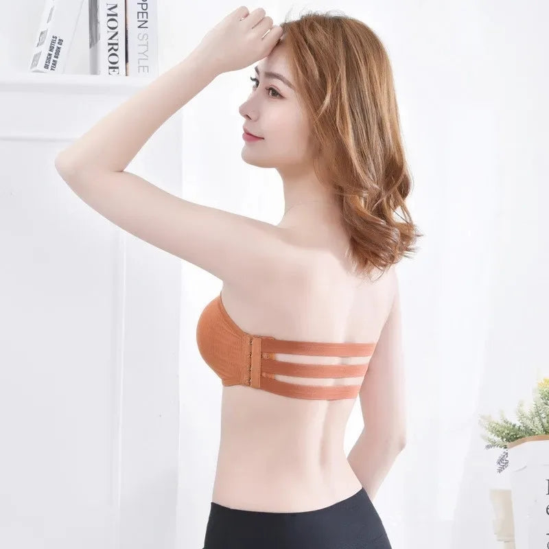 Women's Strapless Wireless Paded Push-Up Bra
