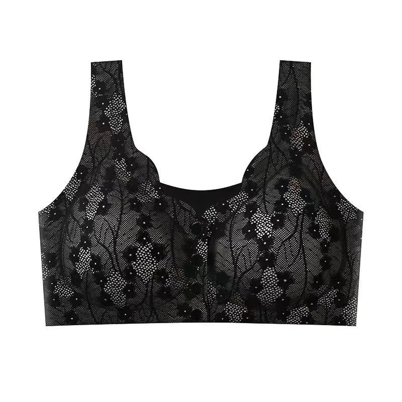 Front Open Button Nursing Flower Bra