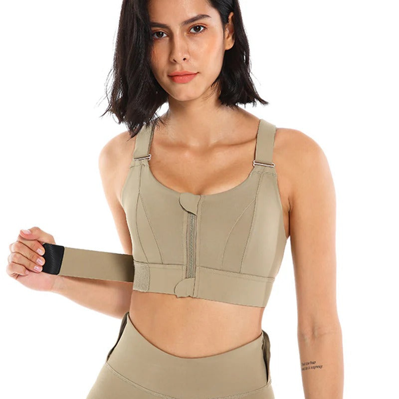 Breast Support Front Zipper Sports Casual or Gym Bra