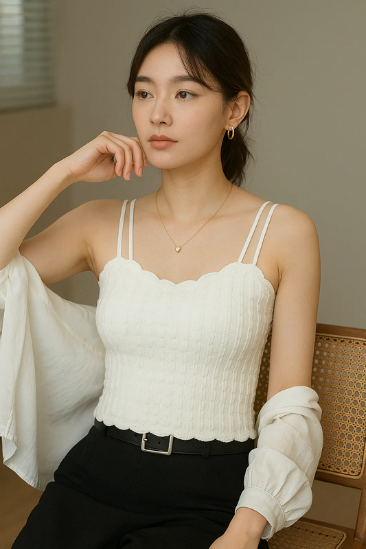 Elegant Spaghetti Straps Corest Crop top