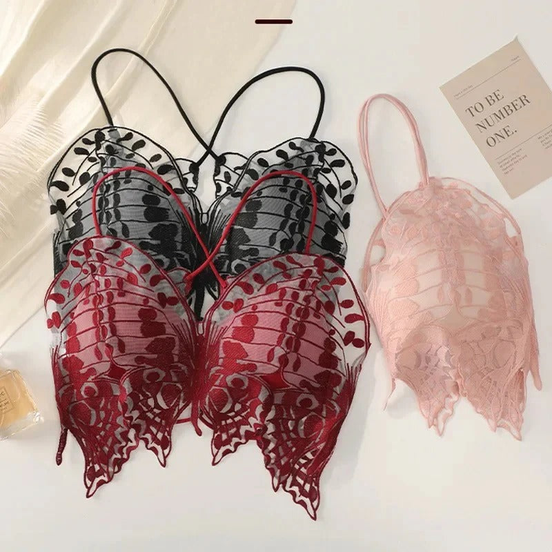 Butterfly Embroidery Lace Bra