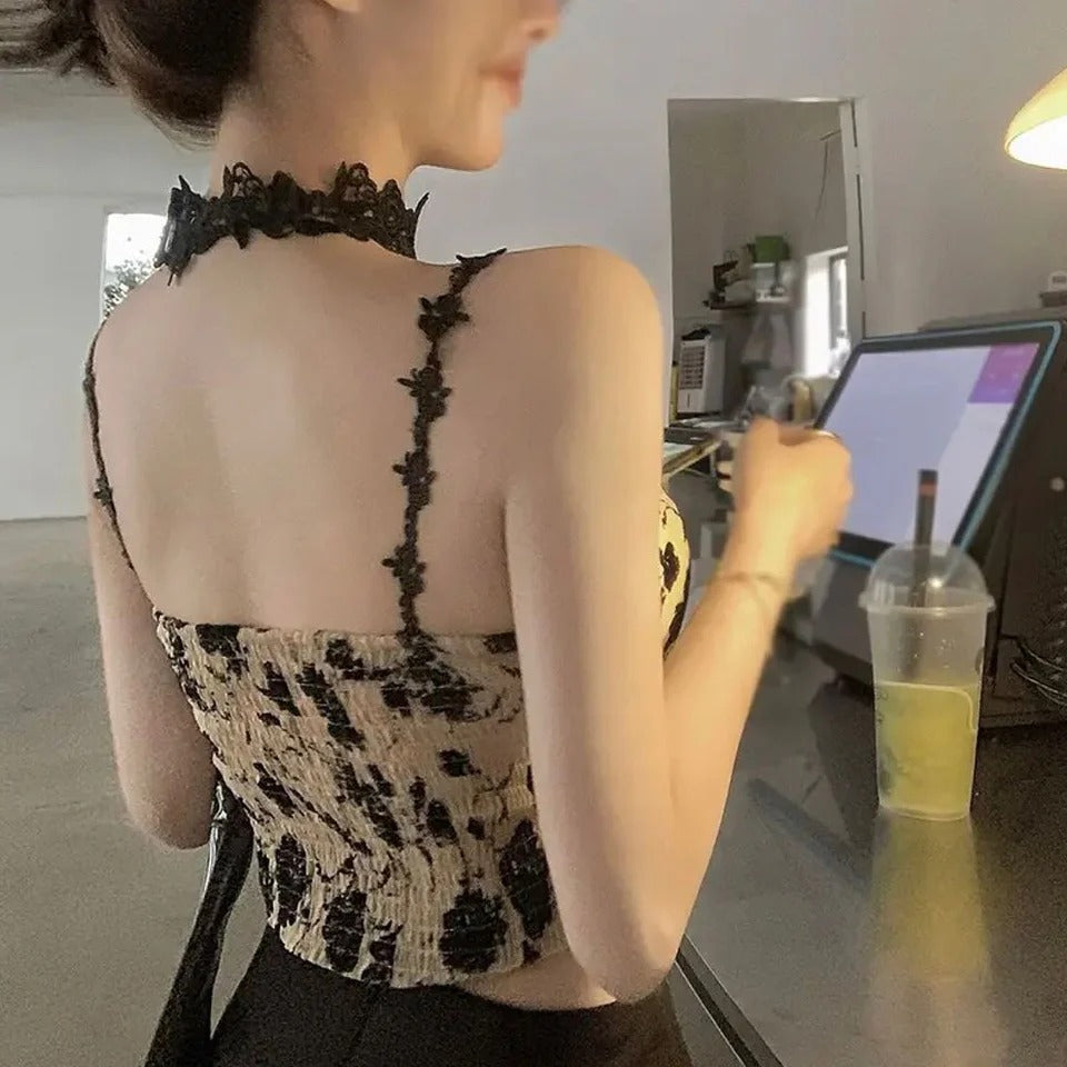 Sexy Floral Padded Crop Top