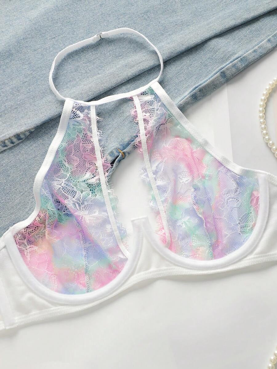 Rainbow Lace Non Padded Bra Set