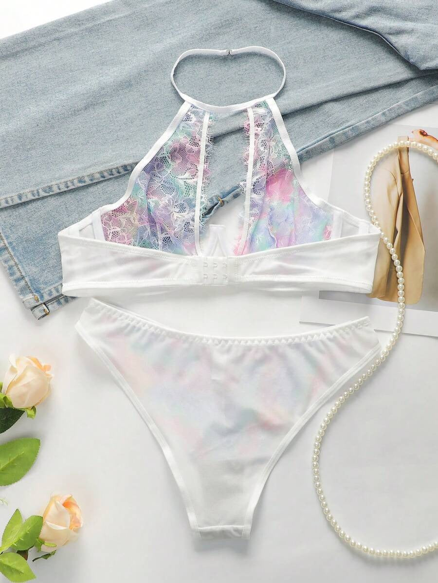 Rainbow Lace Non Padded Bra Set