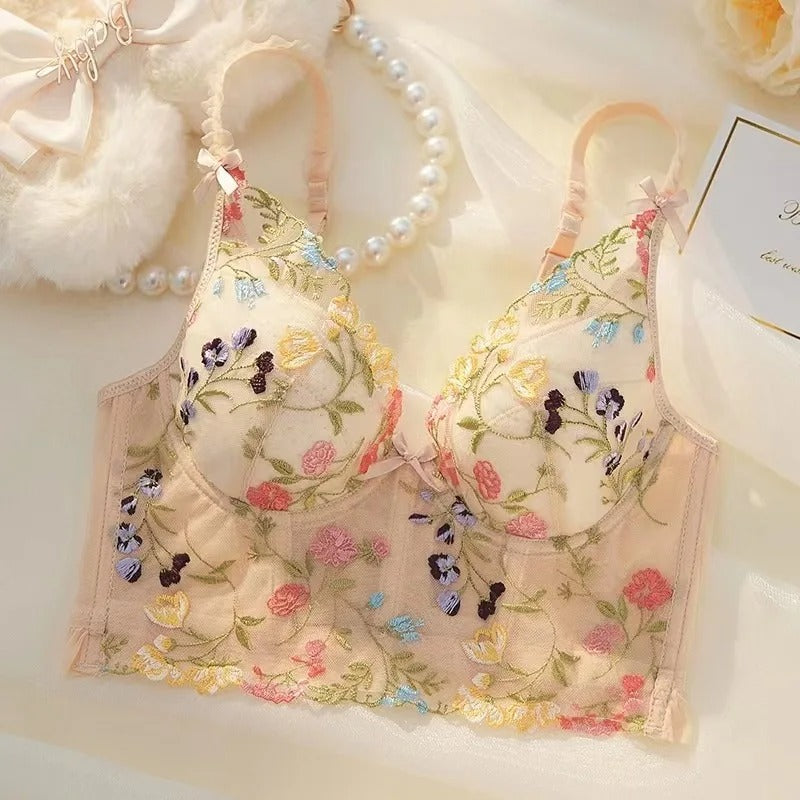 Lace Embroidery  Romantic Floral Push-Up