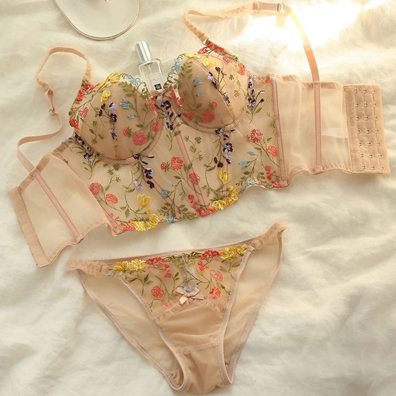 Lace Embroidery  Romantic Floral Push-Up
