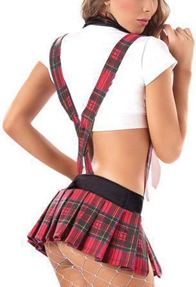 Red Plaid Tie Costume Set
