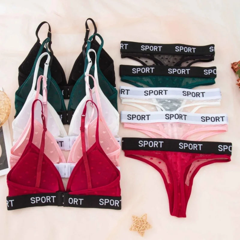 Sporty Net Bra & Panty Set – Soft Mesh Matching Set