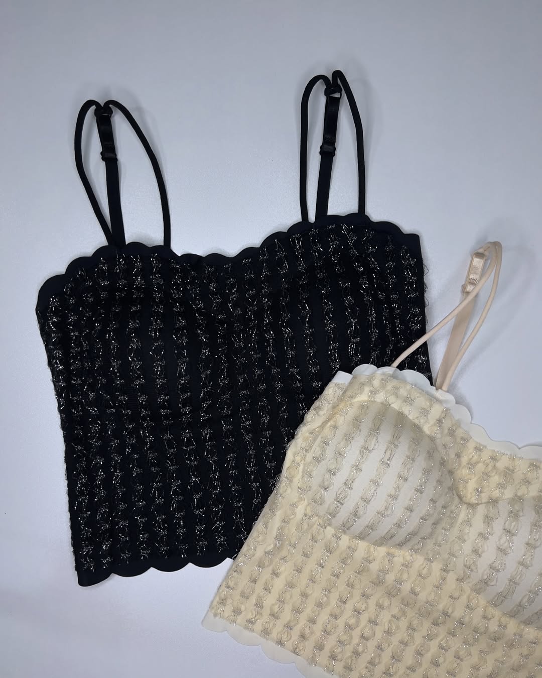 Shimmer Lace Strappy Camisole Top – Stylish Crop Cami