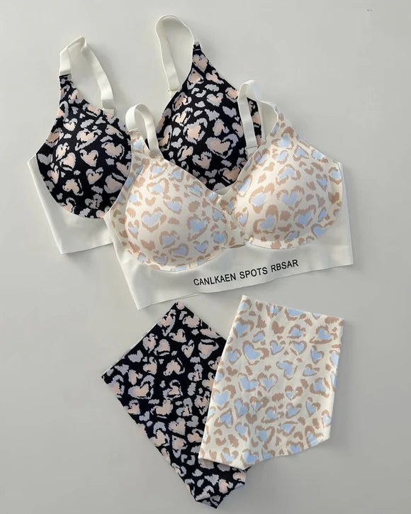 Ultra Stretch Leopard Pattern Intimate Set