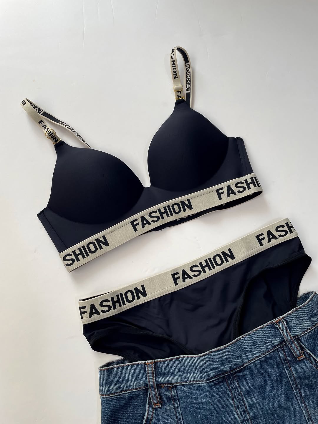 Ultra-Comfort Fashion Strap Padded Bra & Panty Set
