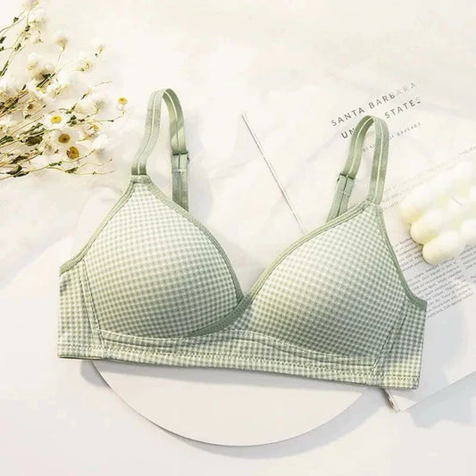 Soft Padded Check Wireless T-Shirt Bra