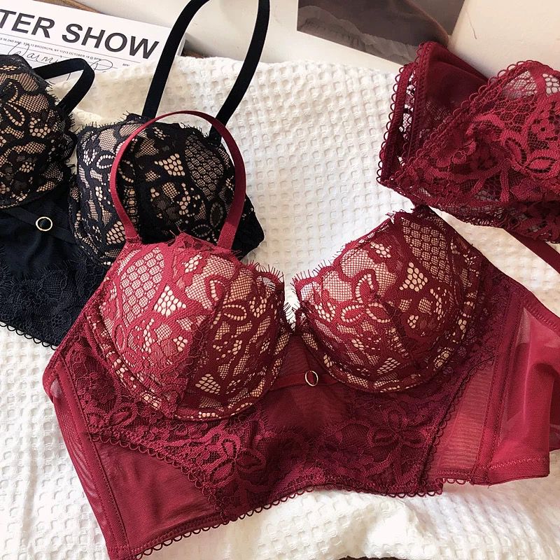 Soft Padded Lace Bra Set