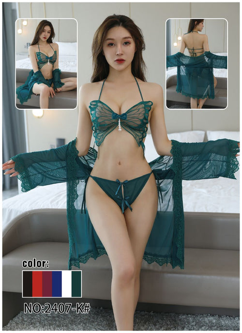 3 Piece Butterfly Nightwear