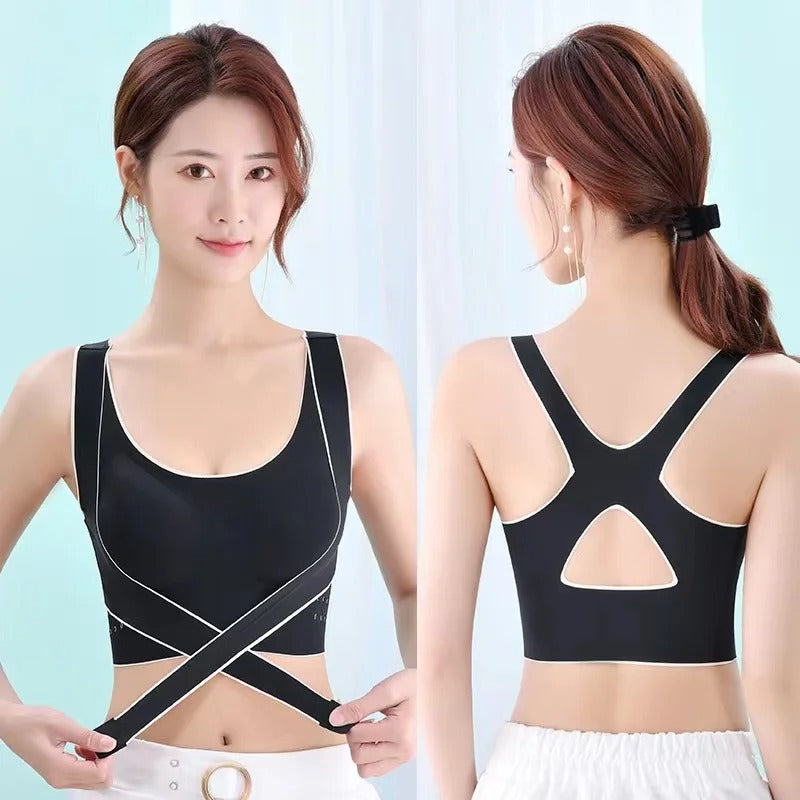 Side Buckle Front Cross Support Bra