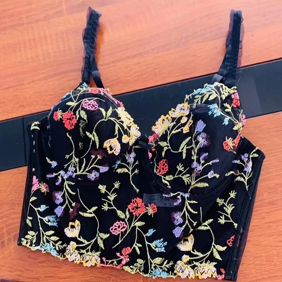 Lace Embroidery  Romantic Floral Push-Up
