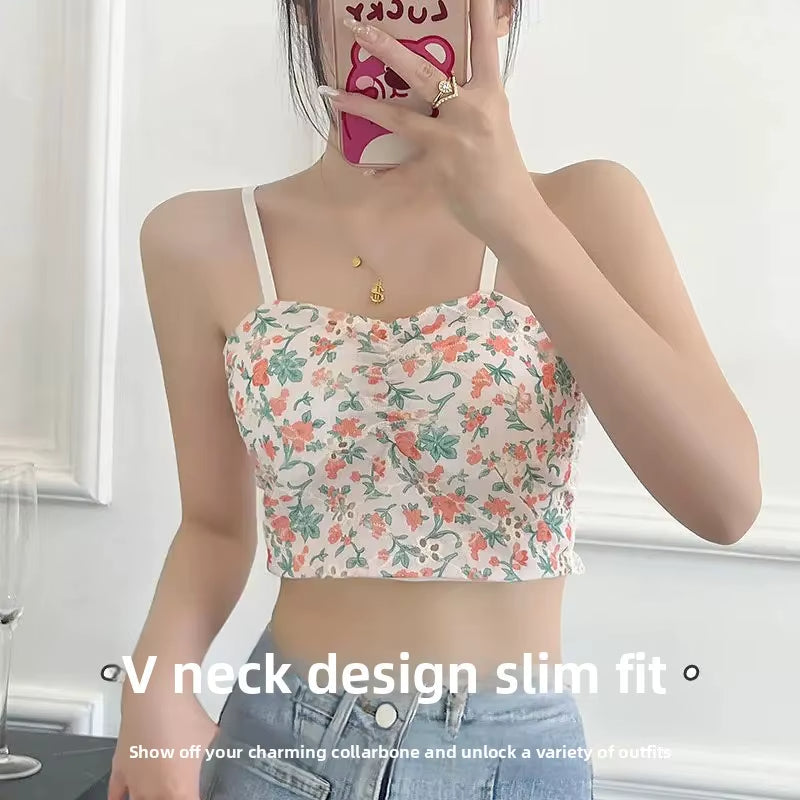 Floral Lace Backless Strap Top