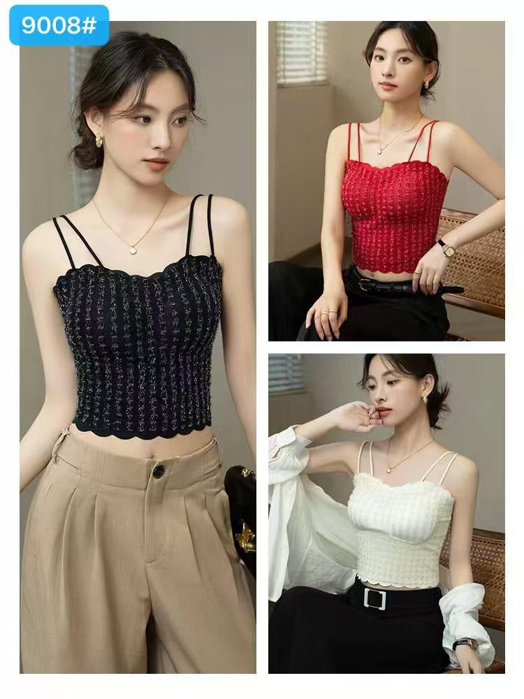 Elegant Spaghetti Straps Corest Crop top