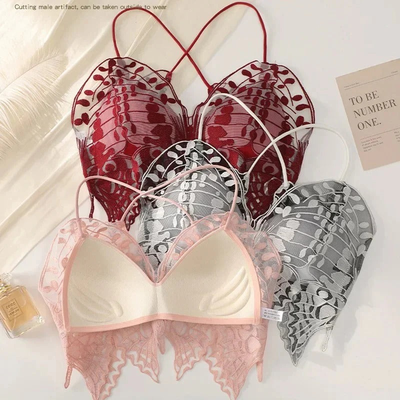 Butterfly Embroidery Lace Bra