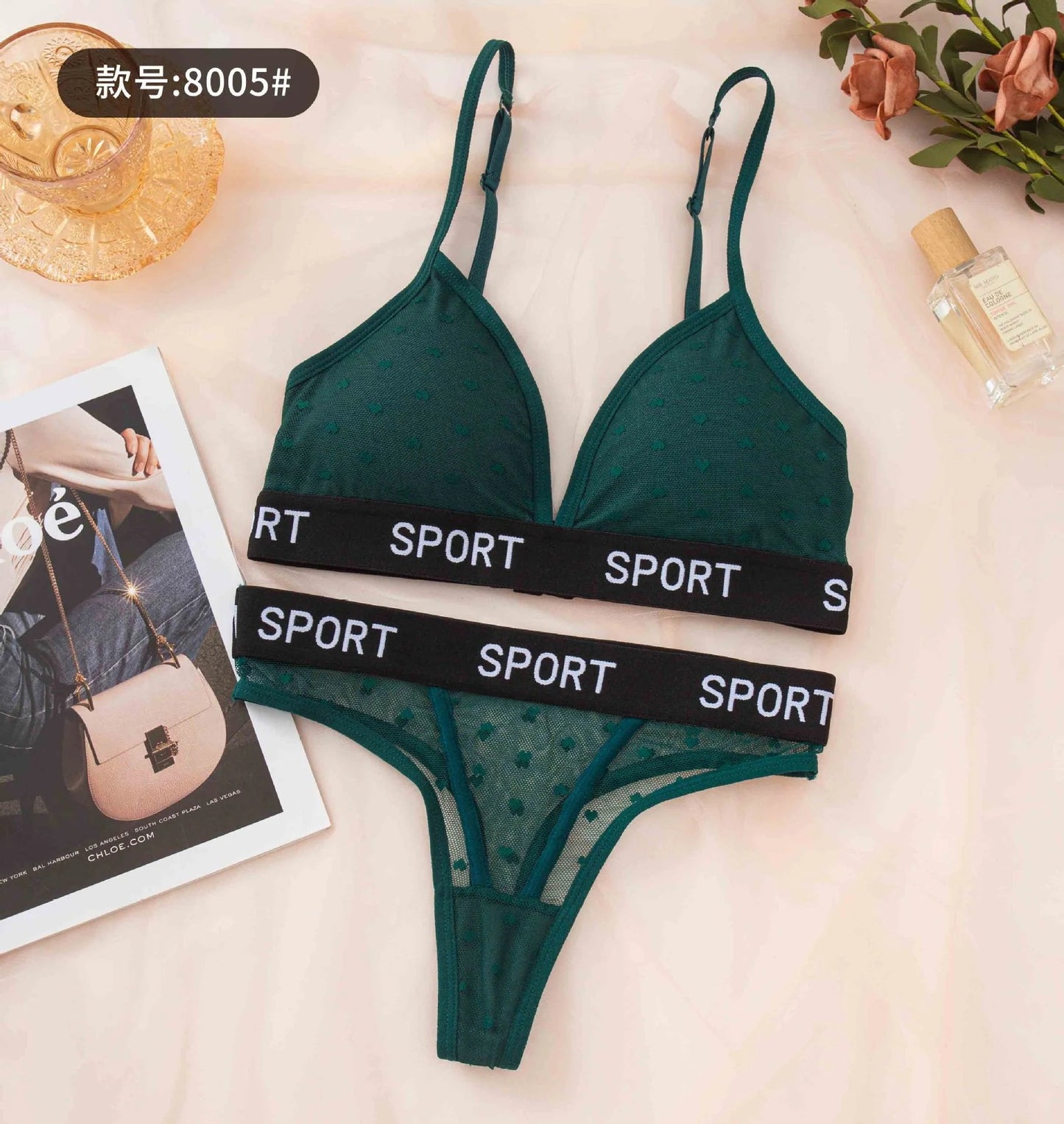 Sports Bra set with thong panty