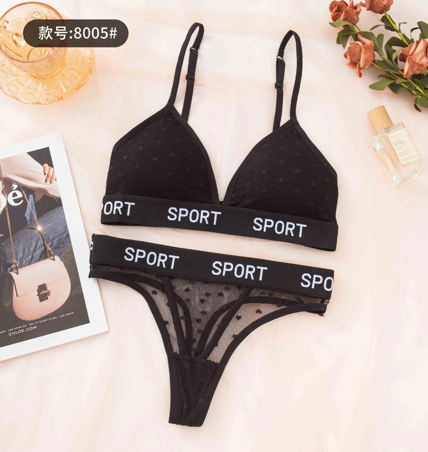 Sports Bra set with thong panty