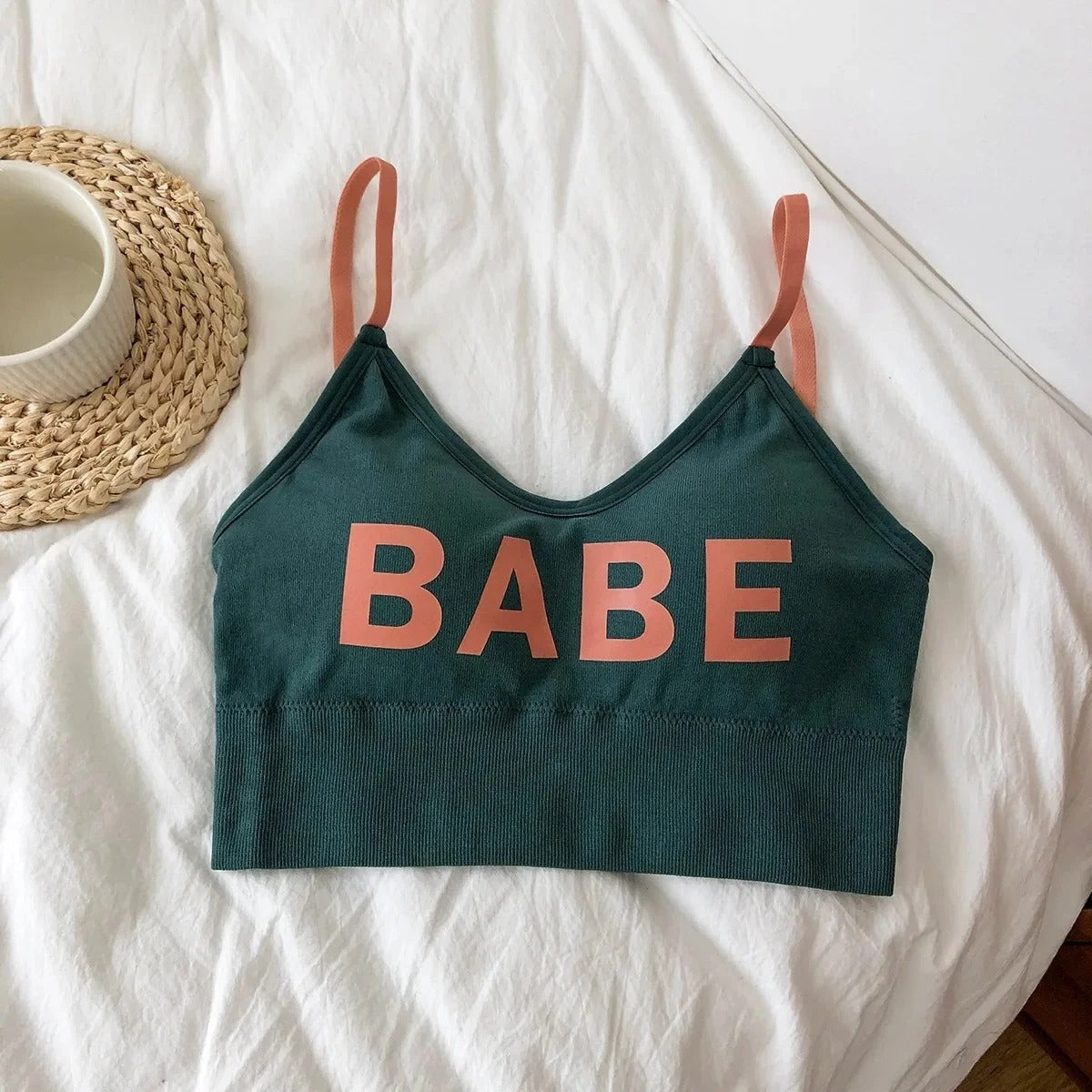 Women's BABE print Bra Soft Paded