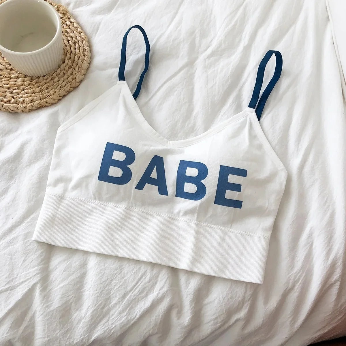 Women's BABE print Bra Soft Paded