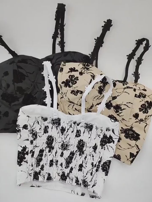 Sexy Floral Padded Crop Top
