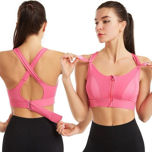 Breast Support Front Zipper Sports Casual or Gym Bra