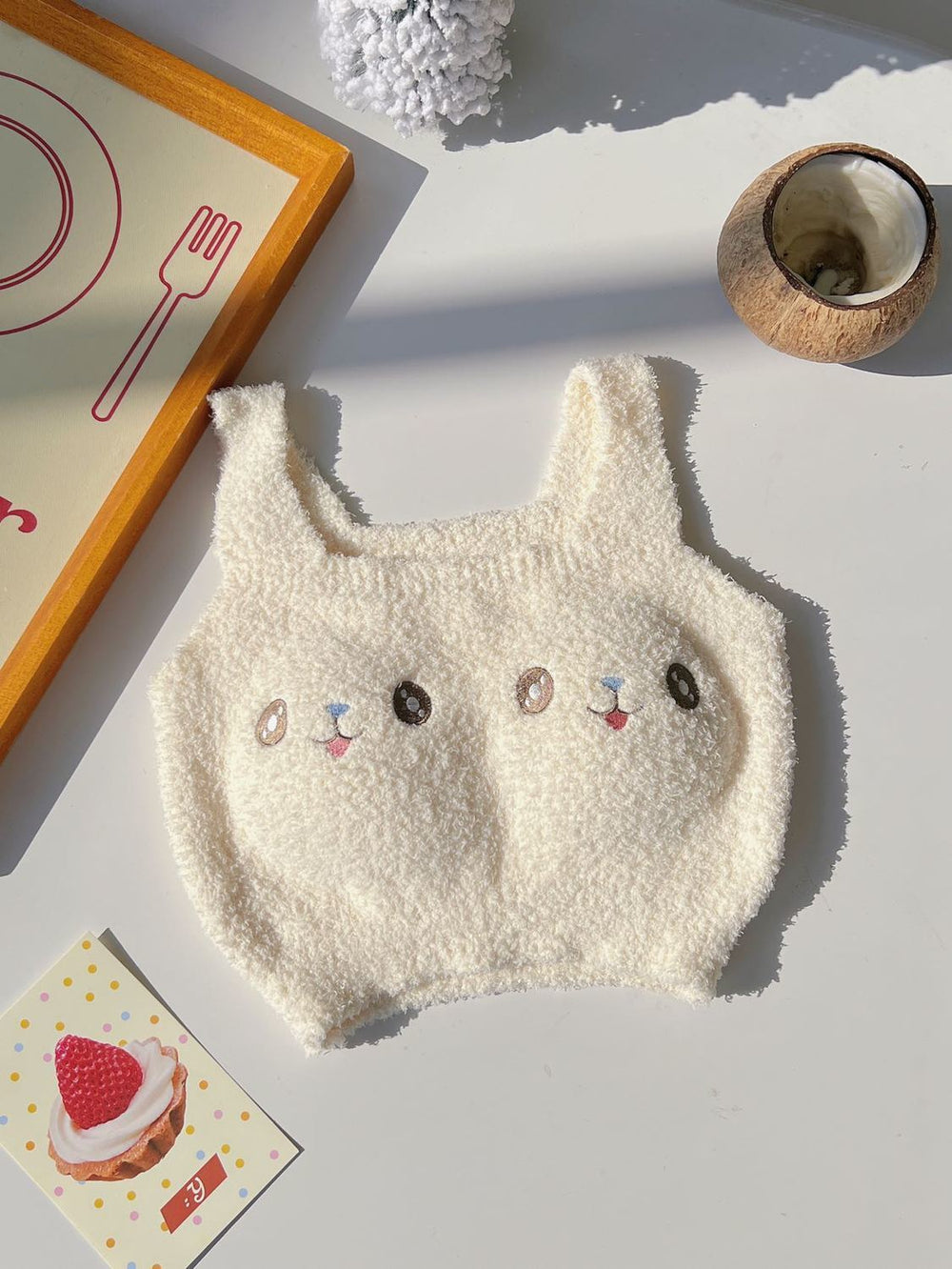 Cute Fuzzy Bunny Face Padded Bra – Ultra Soft & Comfy