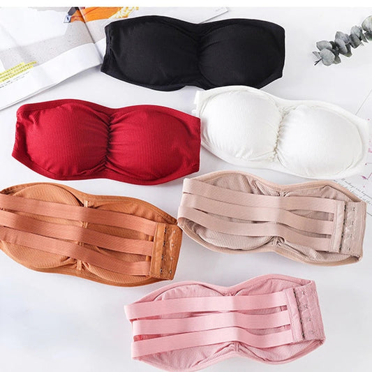 Strapless Wireless Paded Push-Up Bra