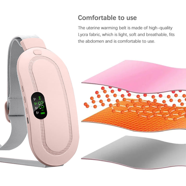Periods Heating Pad Waist Vibration Massage Device for Cramps Period Pain Relief