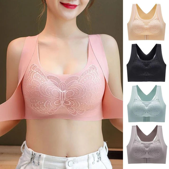 Breast Support Butterfly Front Buckle Push Up Bra