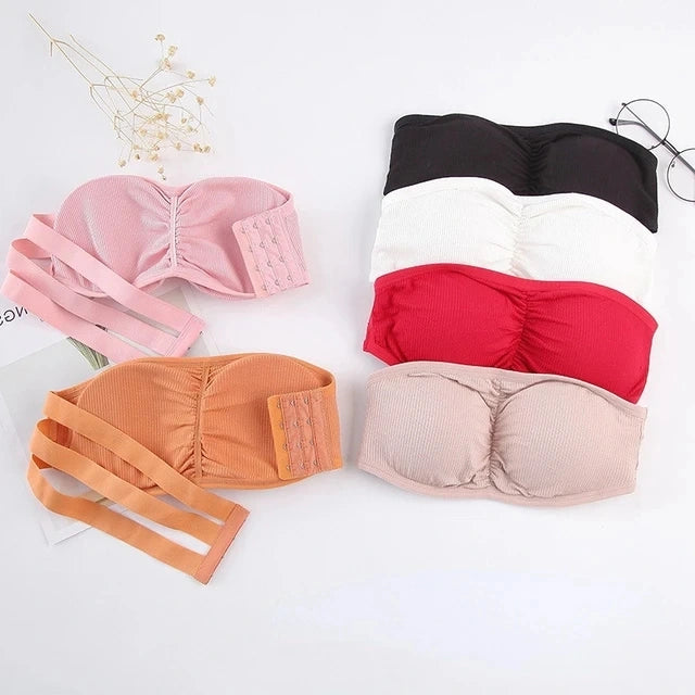 Women's Strapless Wireless  Paded Push-Up Bra
