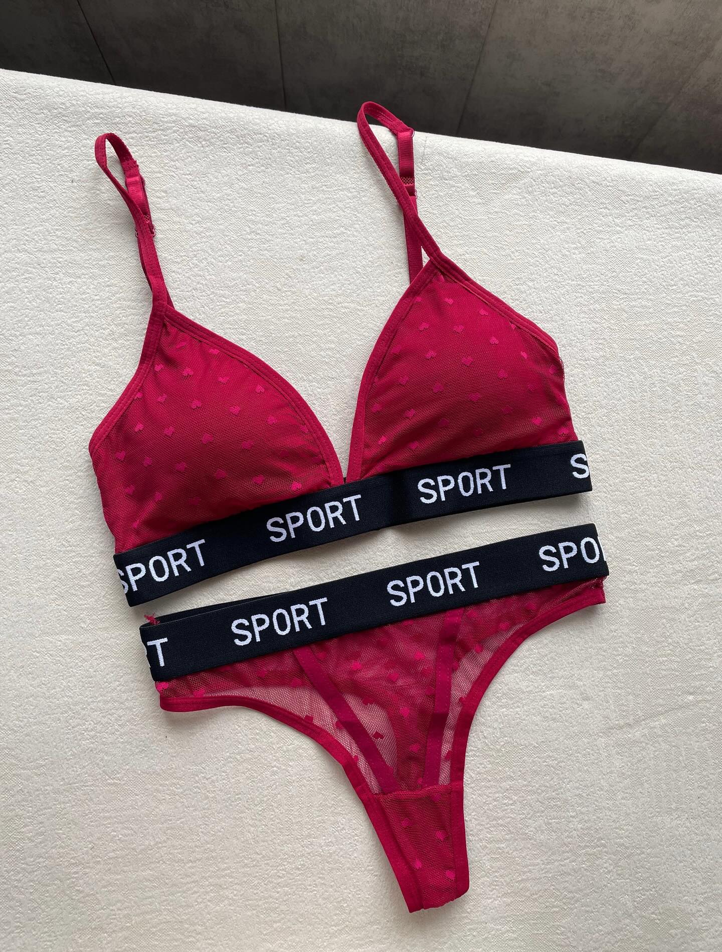 Sporty Net Bra & Panty Set – Soft Mesh Matching Set