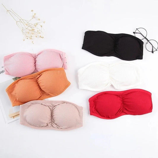 Women's Strapless Wireless  Paded Push-Up Bra