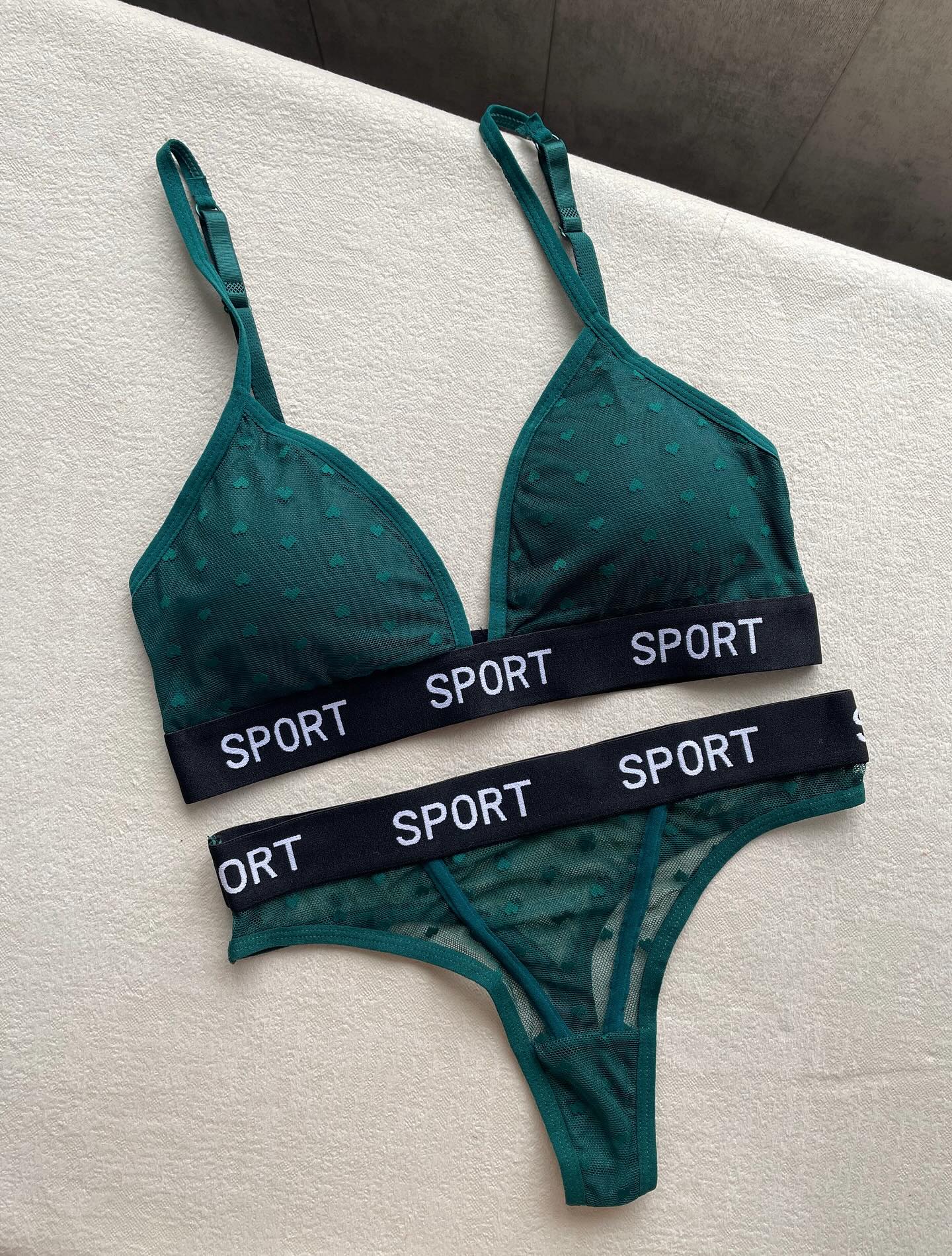 Sporty Net Bra & Panty Set – Soft Mesh Matching Set