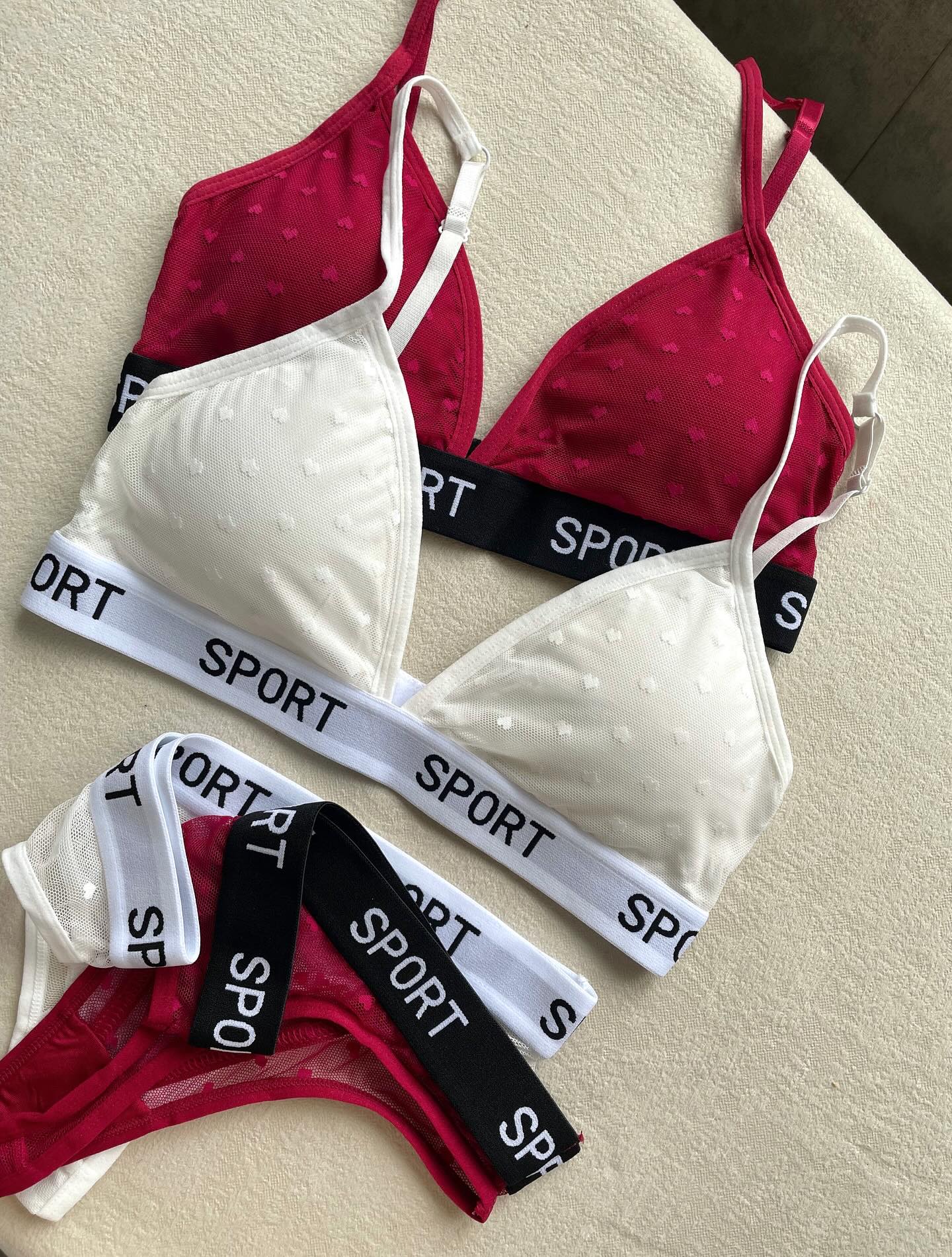 Sporty Net Bra & Panty Set – Soft Mesh Matching Set